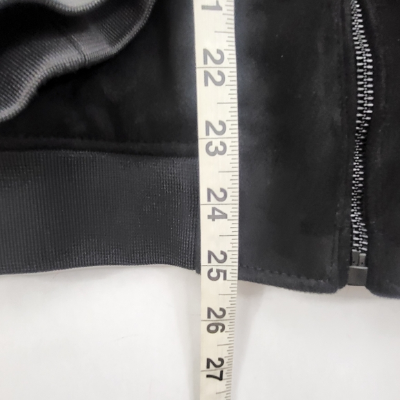 Zara Faux Suede Combined Bomber Jacket In Black/Gray Size XL - Picture 7 of 9